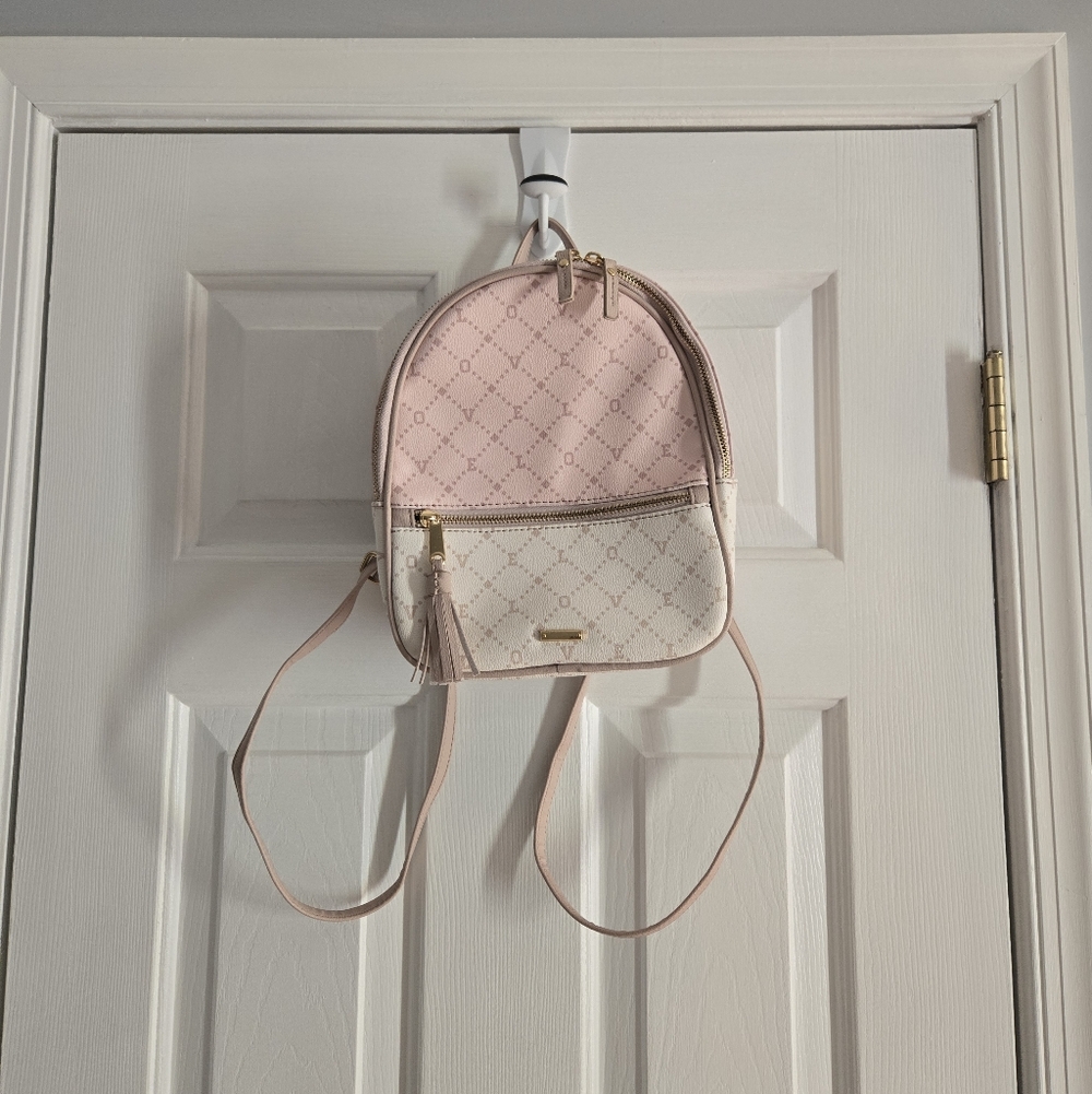 Elegant Pink and Cream Love Mini Backpack